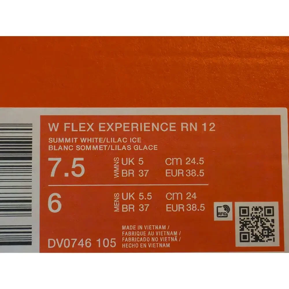 Nike Flex Experience Run 12 Women’s 7.5 Summit White Lilac Ice – BNIB